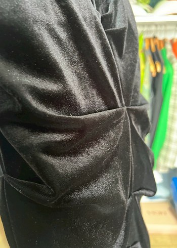 Siyah Drapeli Strappy Midi Abiye Elbise - Görsel 4