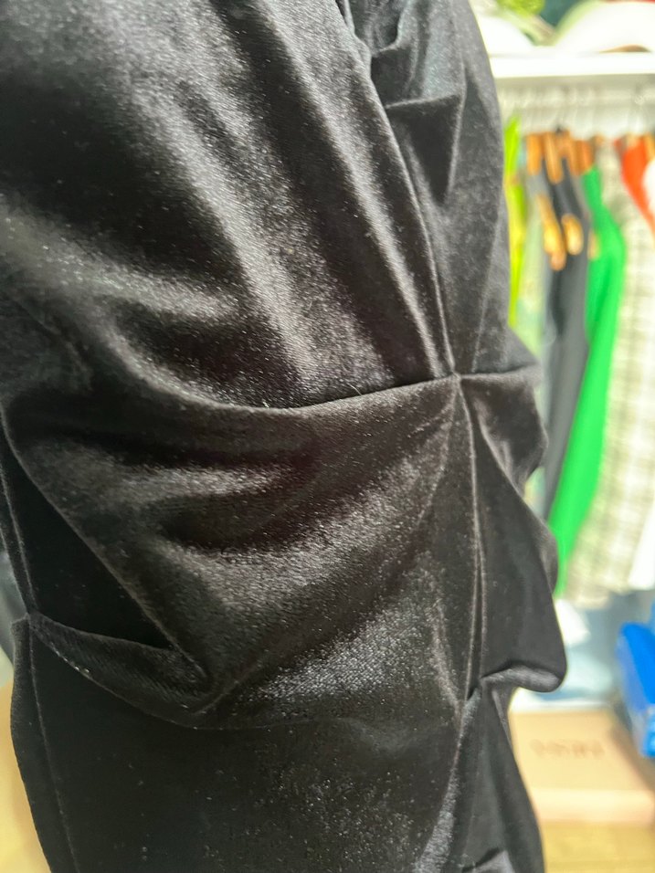 Siyah Drapeli Strappy Midi Abiye Elbise - Görsel 4