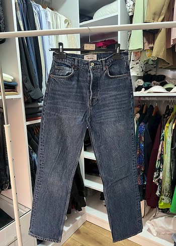 Reformation Düğmeli Denim Kadın Jean pantolon - Görsel 3