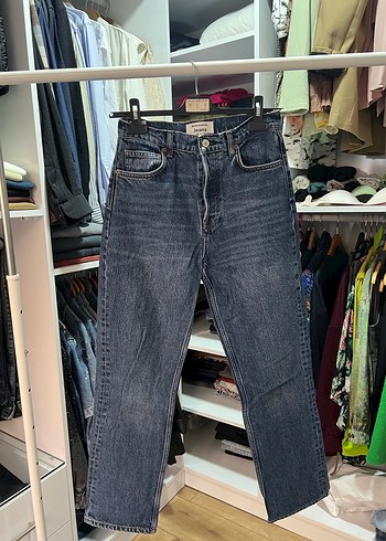 Reformation Düğmeli Denim Kadın Jean pantolon - Görsel 2