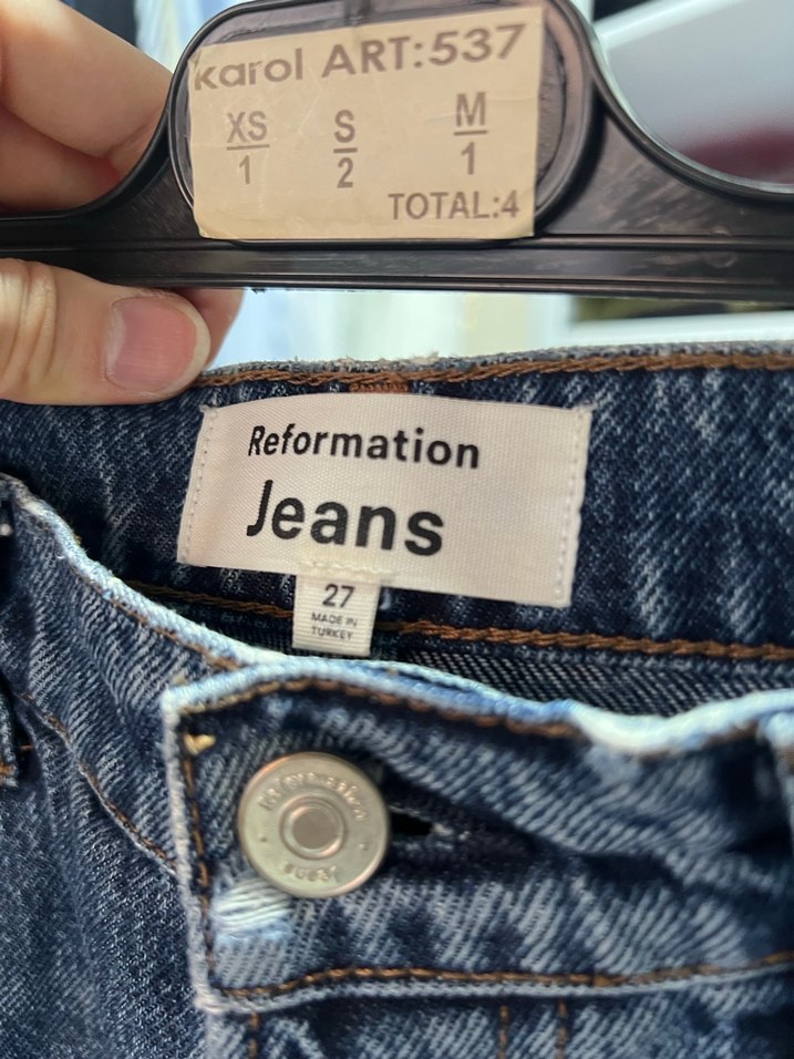 Reformation Düğmeli Denim Kadın Jean pantolon - Görsel 5