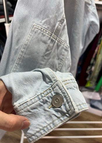 Gri Düğmeli Kadın Denim Ceket - Görsel 16