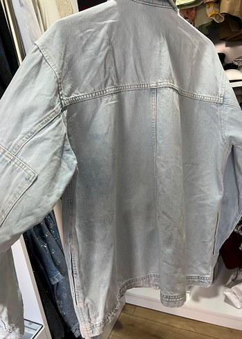 Gri Düğmeli Kadın Denim Ceket - Görsel 13