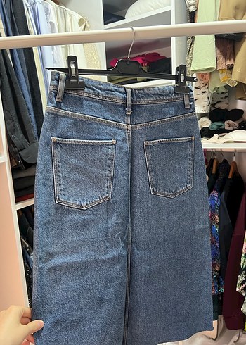 Kadın Mavi Kot Midi Etek - Görsel 5