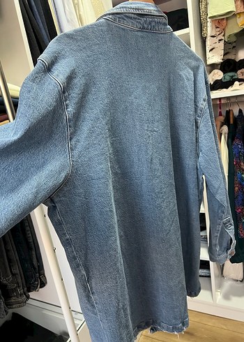 Good American Düğmeli Mavi Denim Kadın Ceket - Görsel 5