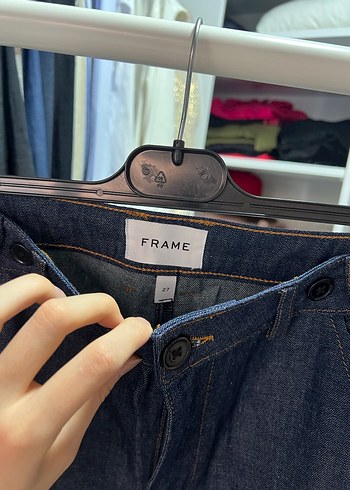 Frame Gri Düğmeli Rahat Kesim Kot Pantolon - Görsel 5