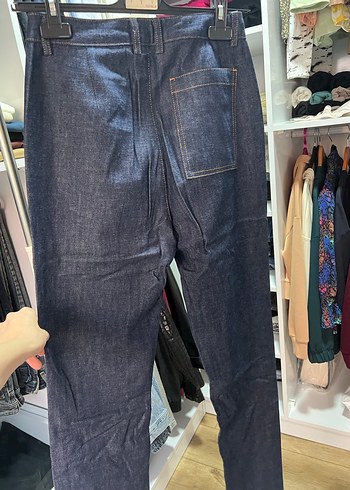 Frame Gri Düğmeli Rahat Kesim Kot Pantolon - Görsel 8