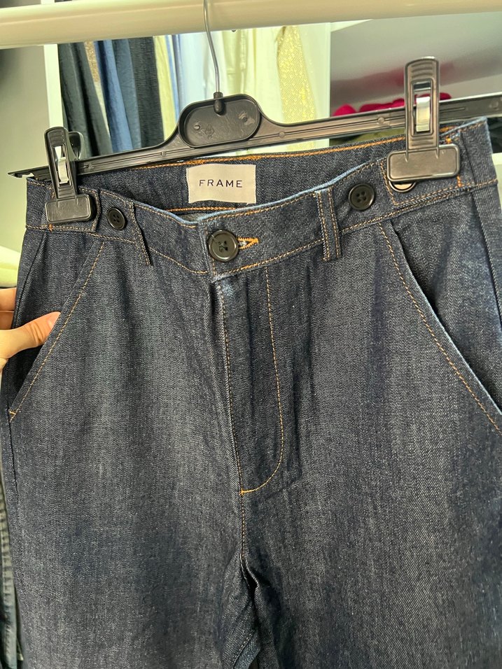 Frame Gri Düğmeli Rahat Kesim Kot Pantolon - Görsel 4