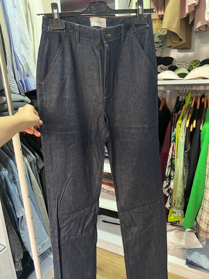 Frame Gri Düğmeli Rahat Kesim Kot Pantolon - Görsel 3