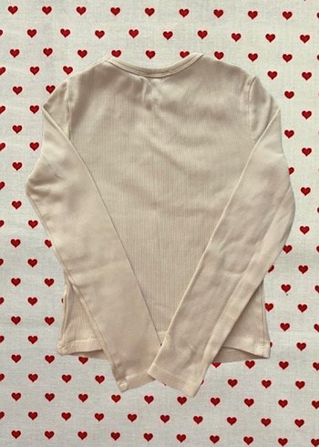 Bershka uzun kollu krem üst - Görsel 3