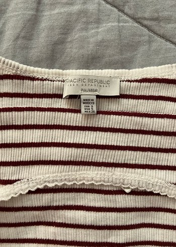 Bordo Çizgili Dantelli İnce Askılı Üst - Görsel 2