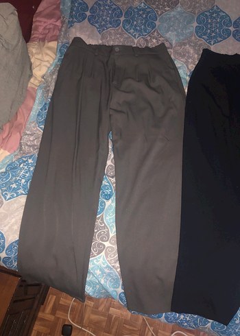 3 Renk Baggy Kalıp Kumaş Pantolon - Görsel 2