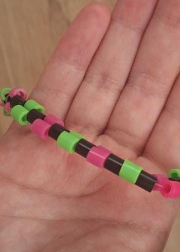  Beden Yeşil, pembe ve siyah double scene tarzid kandi