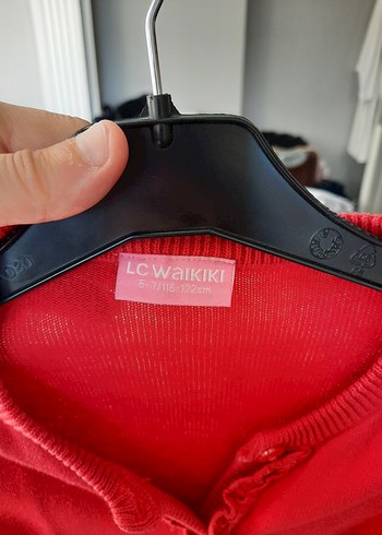 LC Waikiki Kız Çocuk Kırmızı Düğmeli Triko Hırka