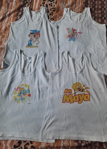 Baskılı Beyaz Çocuk Atletleri - Görsel 2