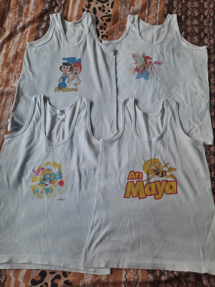 Baskılı Beyaz Çocuk Atletleri - Görsel 2