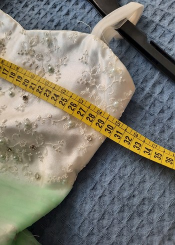 7 Yaş Beden beyaz Renk Nakışlı Beyaz Kız Çocuk Abiye Elbise