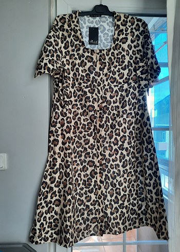 Leopar Desenli V Yakalı Hamile Tunik