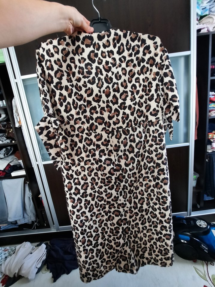 Leopar Desenli V Yakalı Hamile Tunik - Görsel 2