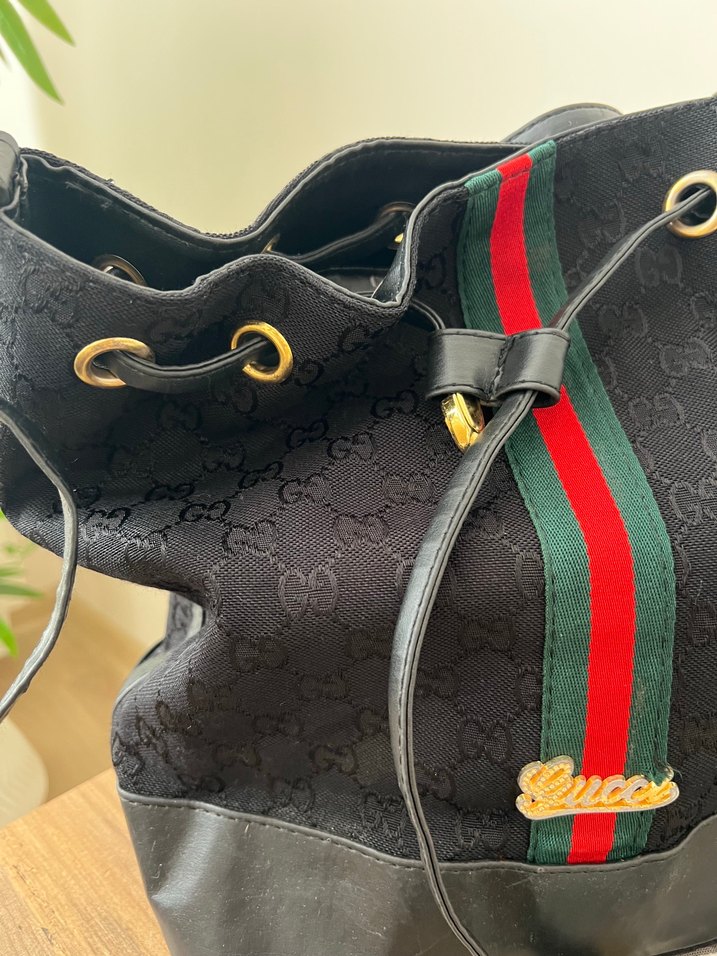 Siyah Baskılı Kadın Süet Çanta - Görsel 2