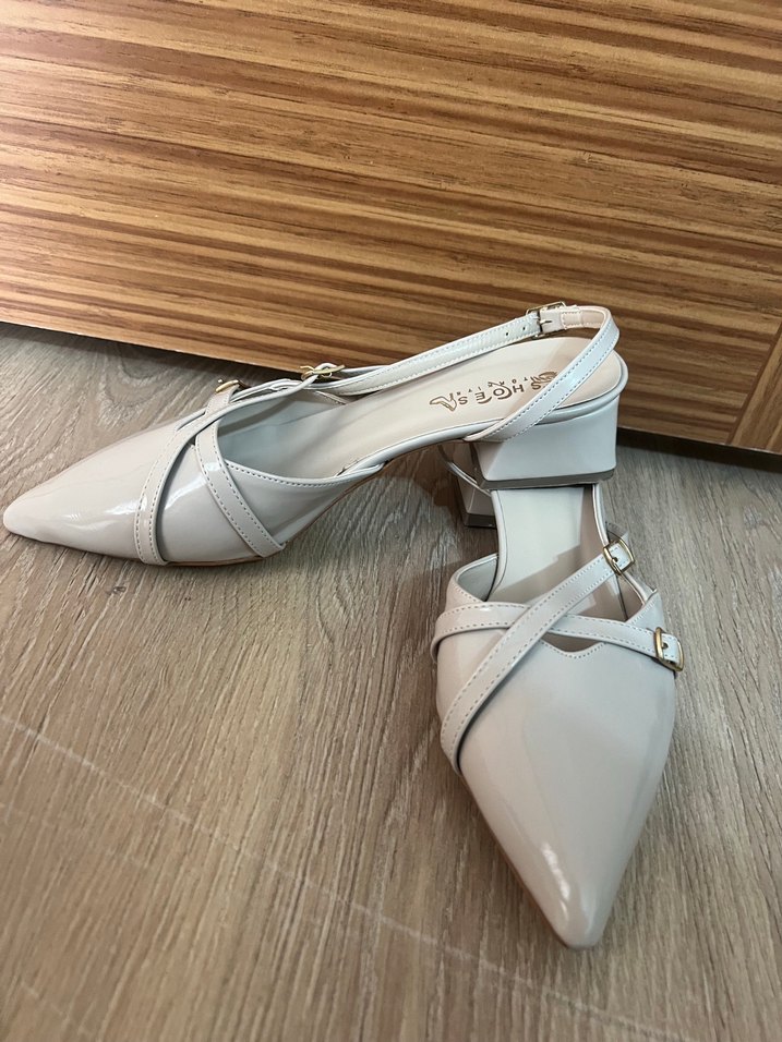 Bej Rugan Stiletto Topuklu Kadın Ayakkabı - Görsel 2