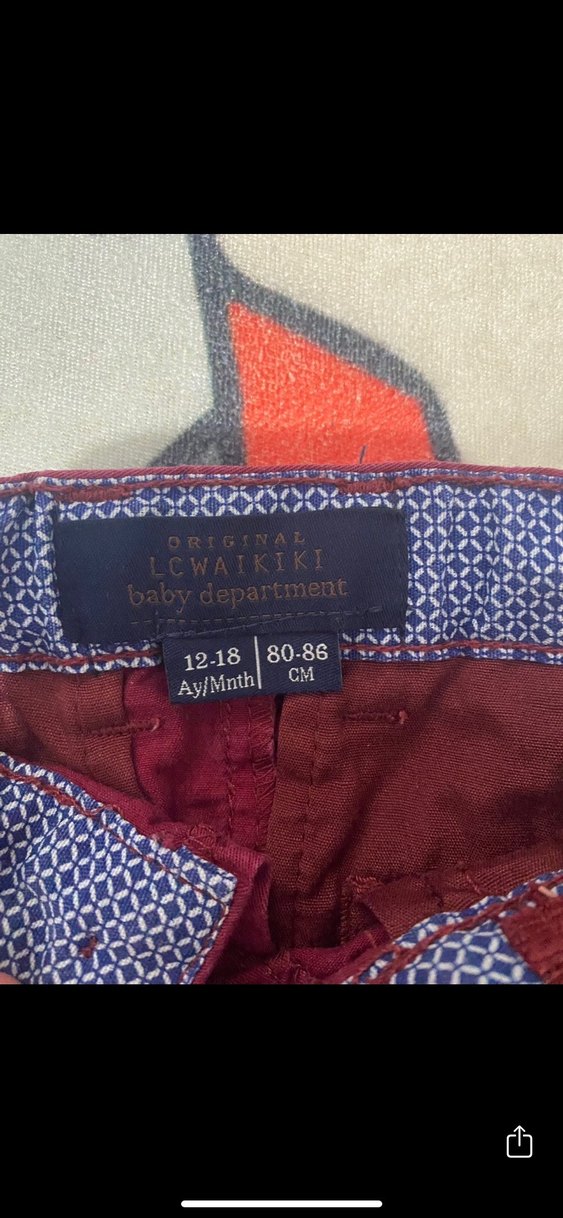 Bordo Düğmeli Erkek Çocuk Şortu - Görsel 2