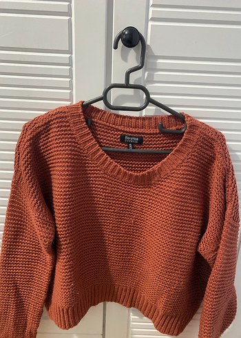 Kahverengi Örgü Kadın Kazak - Görsel 2