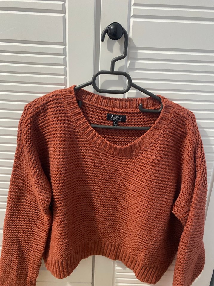 Kahverengi Örgü Kadın Kazak - Görsel 2