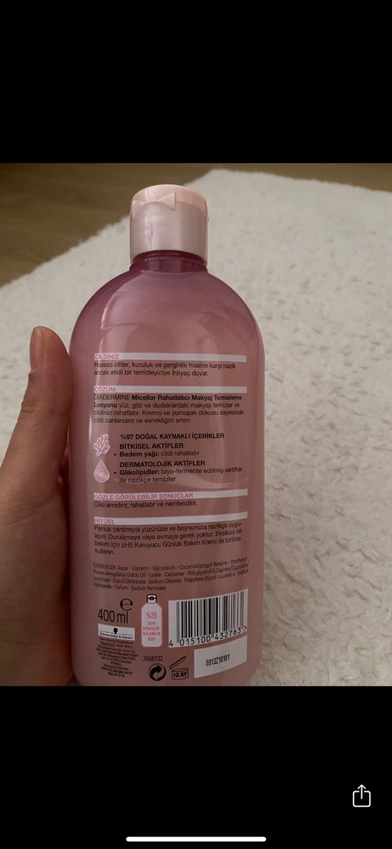 Diadermine Rahatlatıcı Micellar Makyaj Temizleme Losyonu 400 ml - Görsel 3