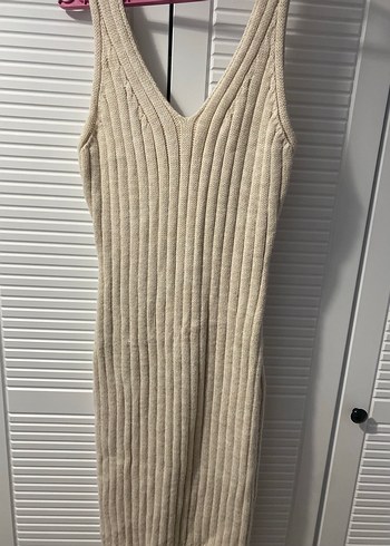 Bej Uzun Kollu Boğazlı Örgü Kadın Kazak - Görsel 5