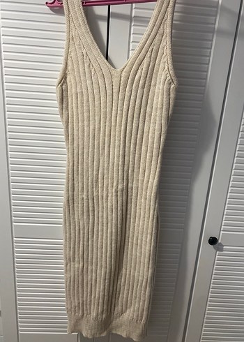 Bej Uzun Kollu Boğazlı Örgü Kadın Kazak - Görsel 4