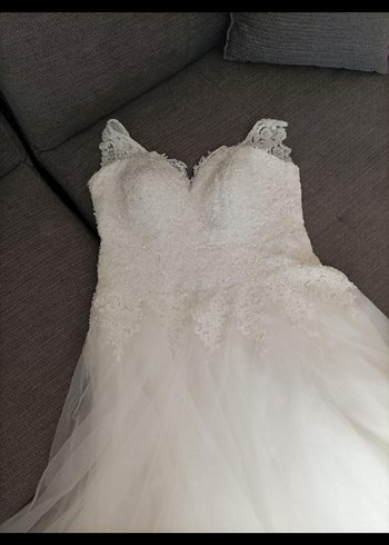 Gelinlik Dantel Detaylı Beyaz Gelinlik