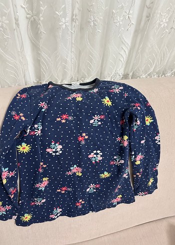 Çiçek Desenli Uzun Kollu Kız Tişörtü - Görsel 3