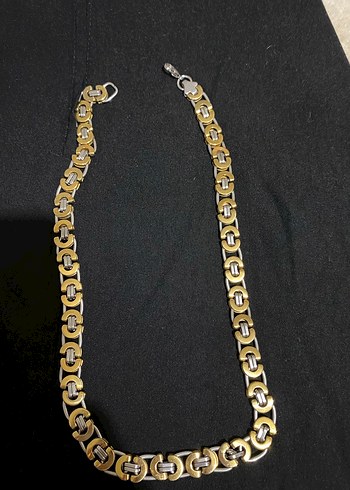 Parlak Altın Renkli bayan  Kolye Çelik ve pirinç - Görsel 2