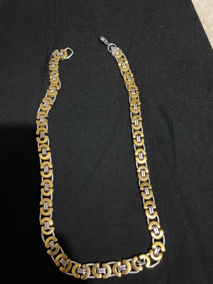 Parlak Altın Renkli bayan  Kolye Çelik ve pirinç - Görsel 2