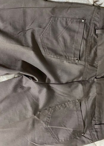 Kadın Kahverengi Kumaş Kemerli Pantolon - Görsel 3