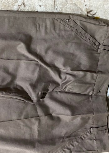 Kadın Kahverengi Kumaş Kemerli Pantolon - Görsel 2