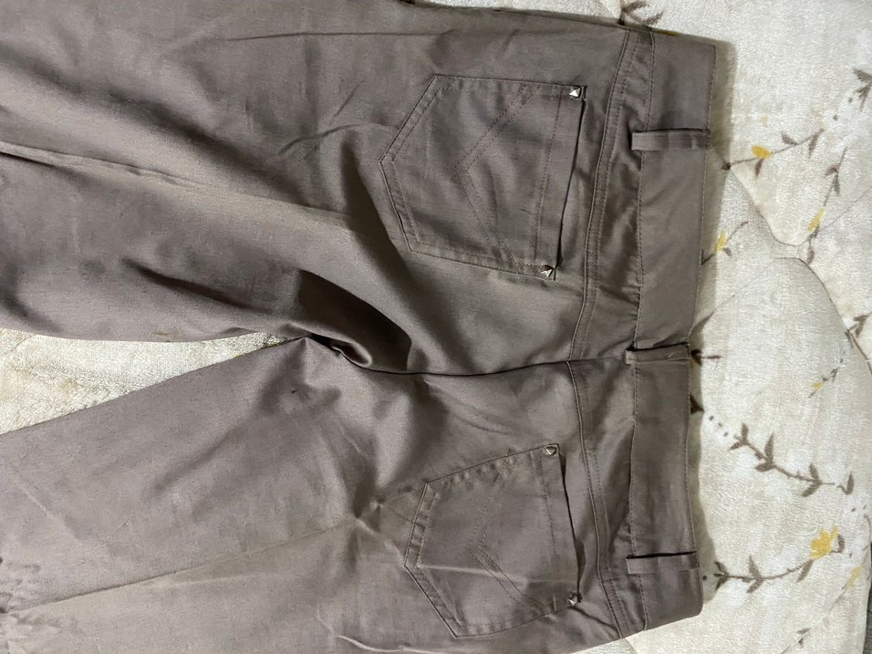 Kadın Kahverengi Kumaş Kemerli Pantolon - Görsel 3