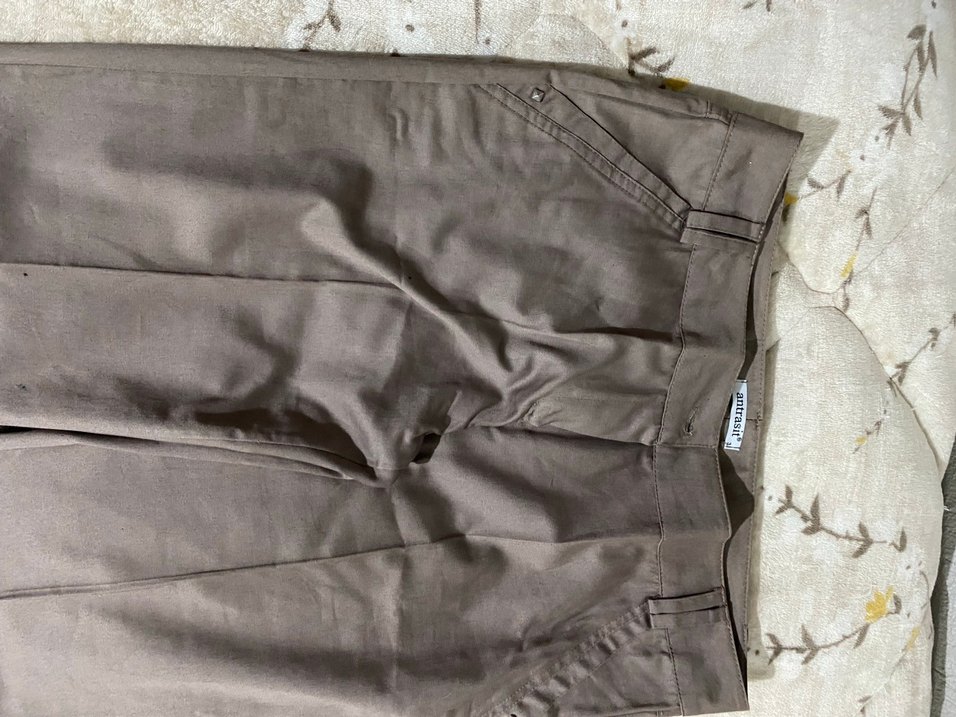 Kadın Kahverengi Kumaş Kemerli Pantolon - Görsel 2