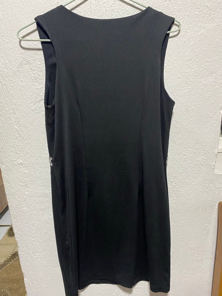 Siyah Drapeli Midi Kadın Abiye Elbise - Görsel 2