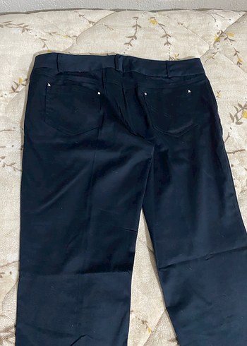 Düğmeli Lacivert Kadın Denim Pantolon - Görsel 3
