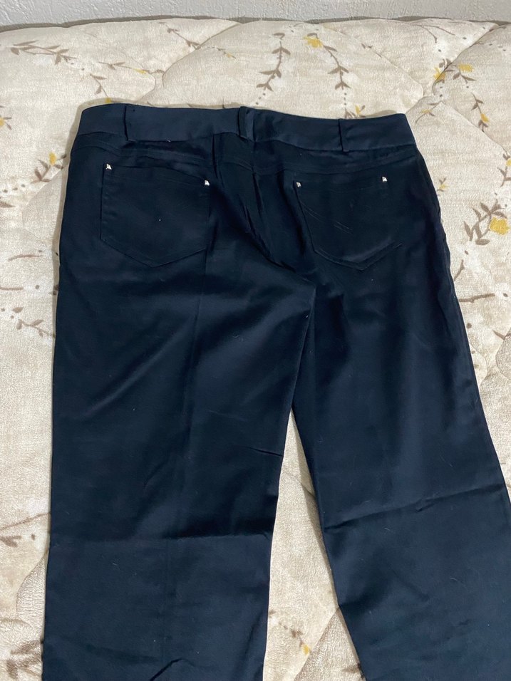 Düğmeli Lacivert Kadın Denim Pantolon - Görsel 3