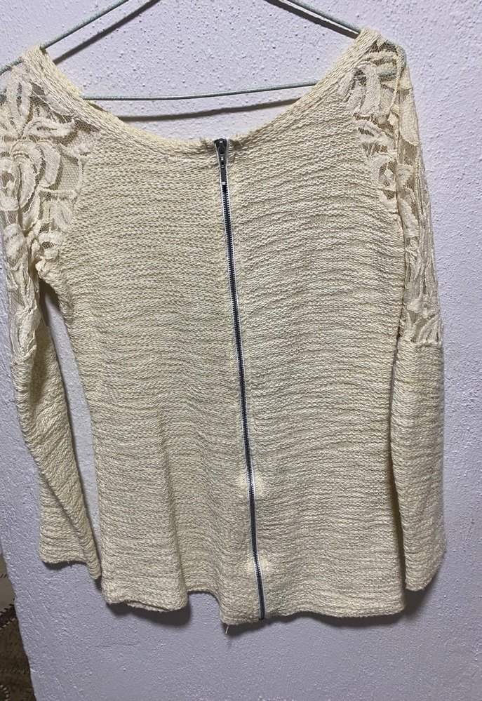 Bej Bohem Uzun Kollu Örgü Kadın Kazak - Görsel 3