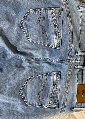 Payet İşlemeli Mavi Kadın Kot Pantolon - Görsel 4