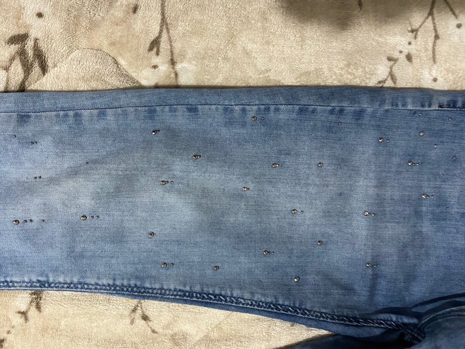 Payet İşlemeli Mavi Kadın Kot Pantolon - Görsel 3