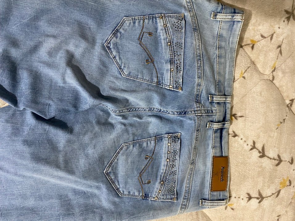 Payet İşlemeli Mavi Kadın Kot Pantolon - Görsel 4