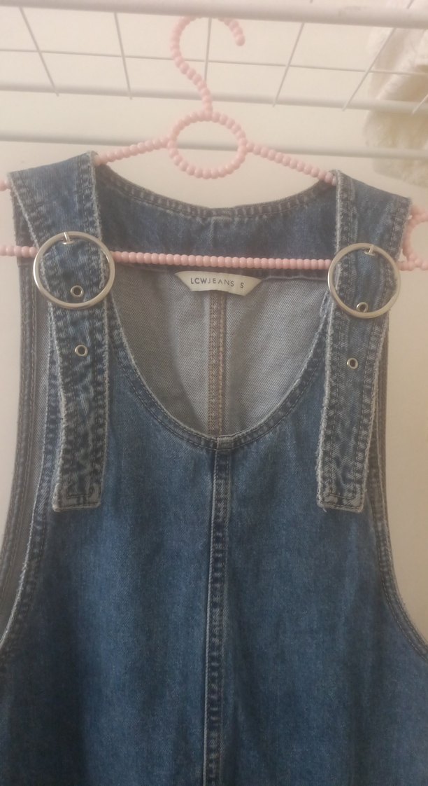 Kızlar için Kemerli Denim Elbise - Görsel 2