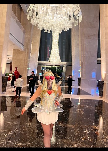 Holografik Straplez Büstiyer ve Kolluk Cadılar Bayramı Kostümü - Görsel 7