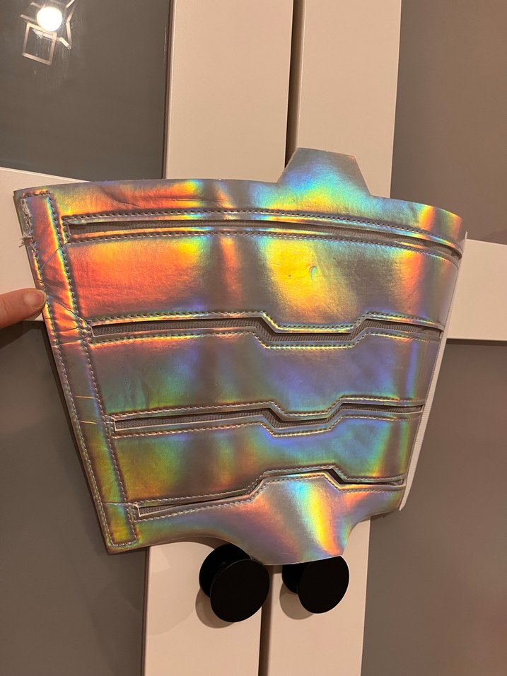 Holografik Straplez Büstiyer ve Kolluk Cadılar Bayramı Kostümü - Görsel 5