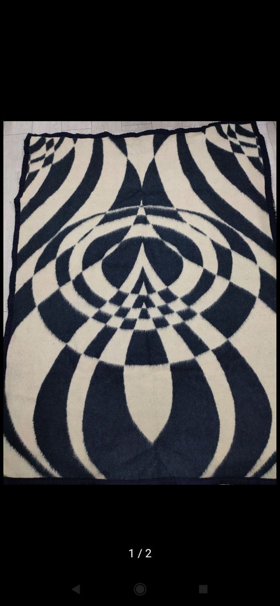 SÜMERBANK Desenli Lacivert Battaniye - Görsel 2